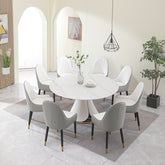 Fashion modern sinntered stone dining table with simple and multi-functional retractable dining table with 8 pcs Chairs