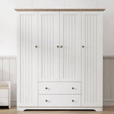 4-Door Wardrobe with 1 Drawer, Gray
