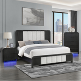 Beverly Black and White 5PC Queen Bedroom Set