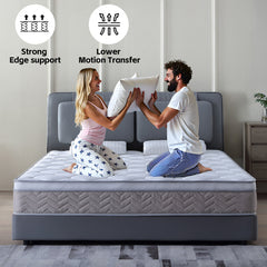 12 inch Hybrid Mattress in a Box,Individual Pocket coil, Medium Firm, Memory Foam Mattress