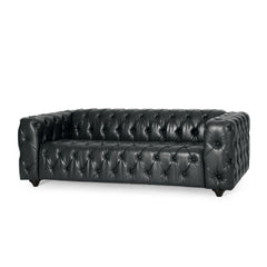Mirod Comfy 3-seat Sofa with Wooden Legs, PU, for Living Room and Study