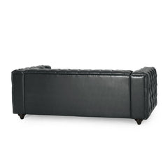Mirod Comfy 3-seat Sofa with Wooden Legs, PU, for Living Room and Study
